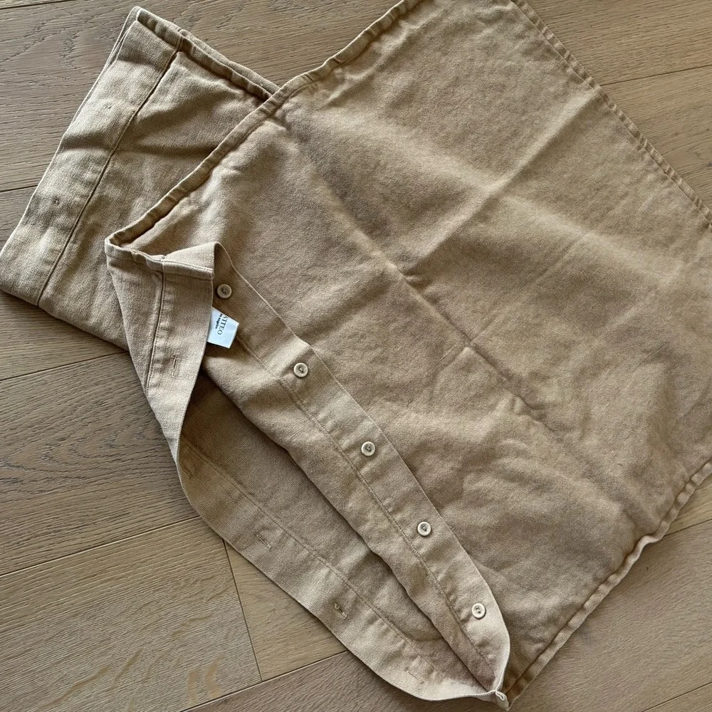 Matteo Los Angeles European Linen Pillow Shams Beige/light brown (Set- 2 Shams)
